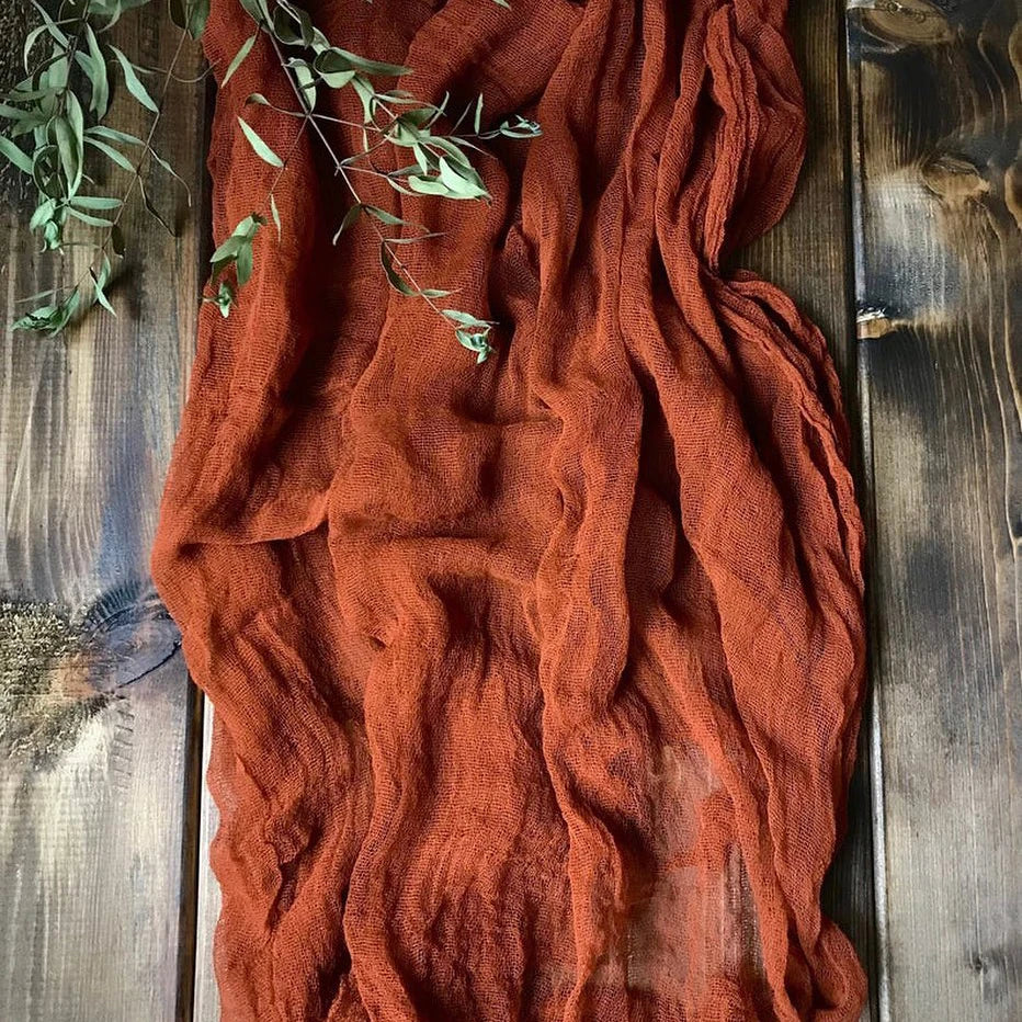 Sage Semi-Sheer Gauze Runner