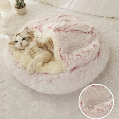 Warm Plush Enclosed Pet Bed