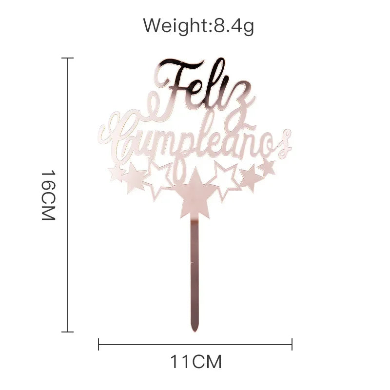 Spanish Feliz Cumpleaños Cake Topper