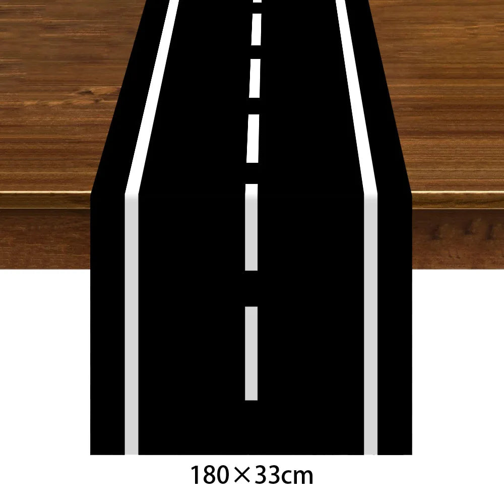 Racing Car Checkered Table Runner