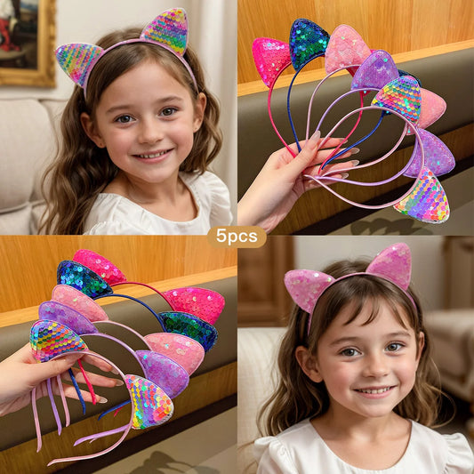 Cute Cat Ear Sequin Headband