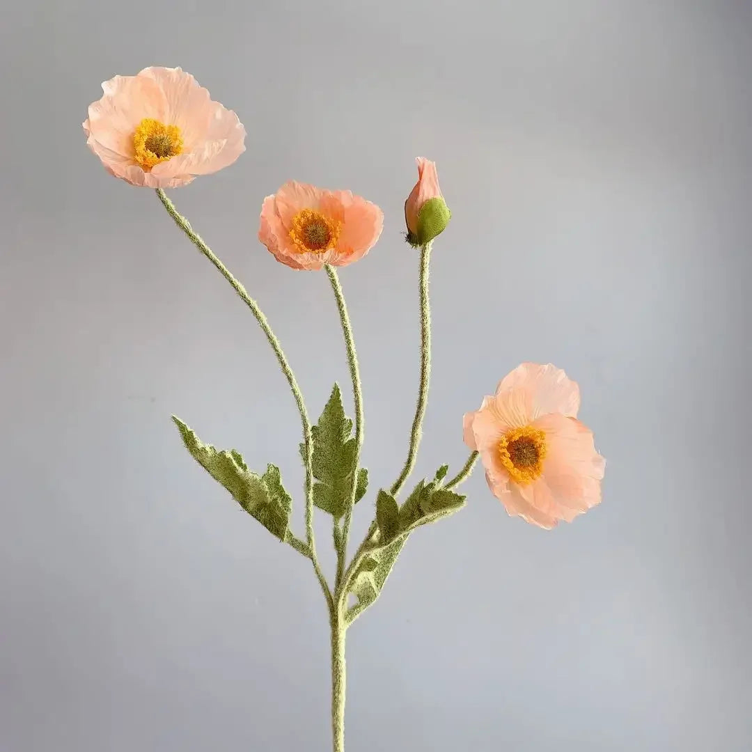 Silk Poppy Flower Stem