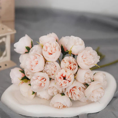 Tenvity Pink Rose Peony Bouquet