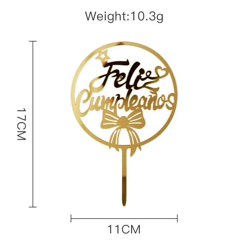 Spanish Feliz Cumpleaños Cake Topper