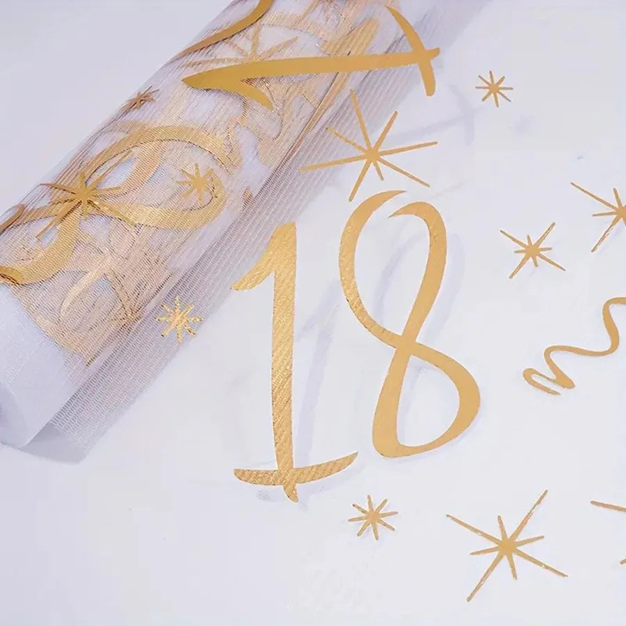 Gold Birthday Party Table Runner