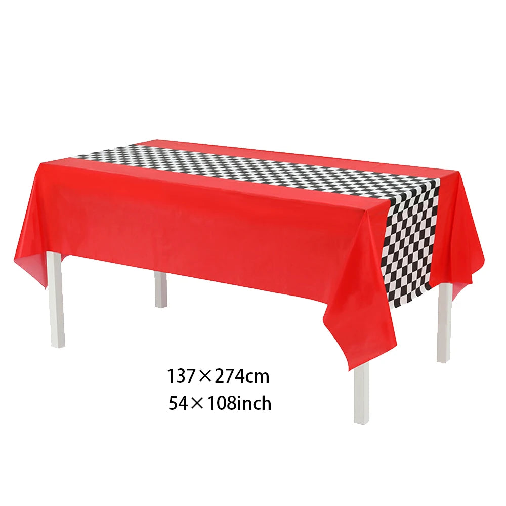 Racing Car Checkered Table Runner