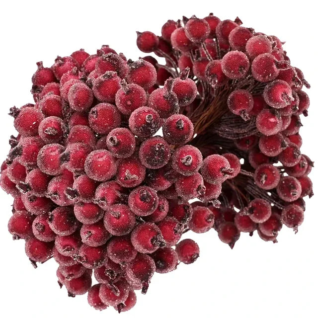 Artificial Frosted Christmas Berry Stems