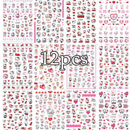 12Sheet Cartoon Stitch Nail Stickers