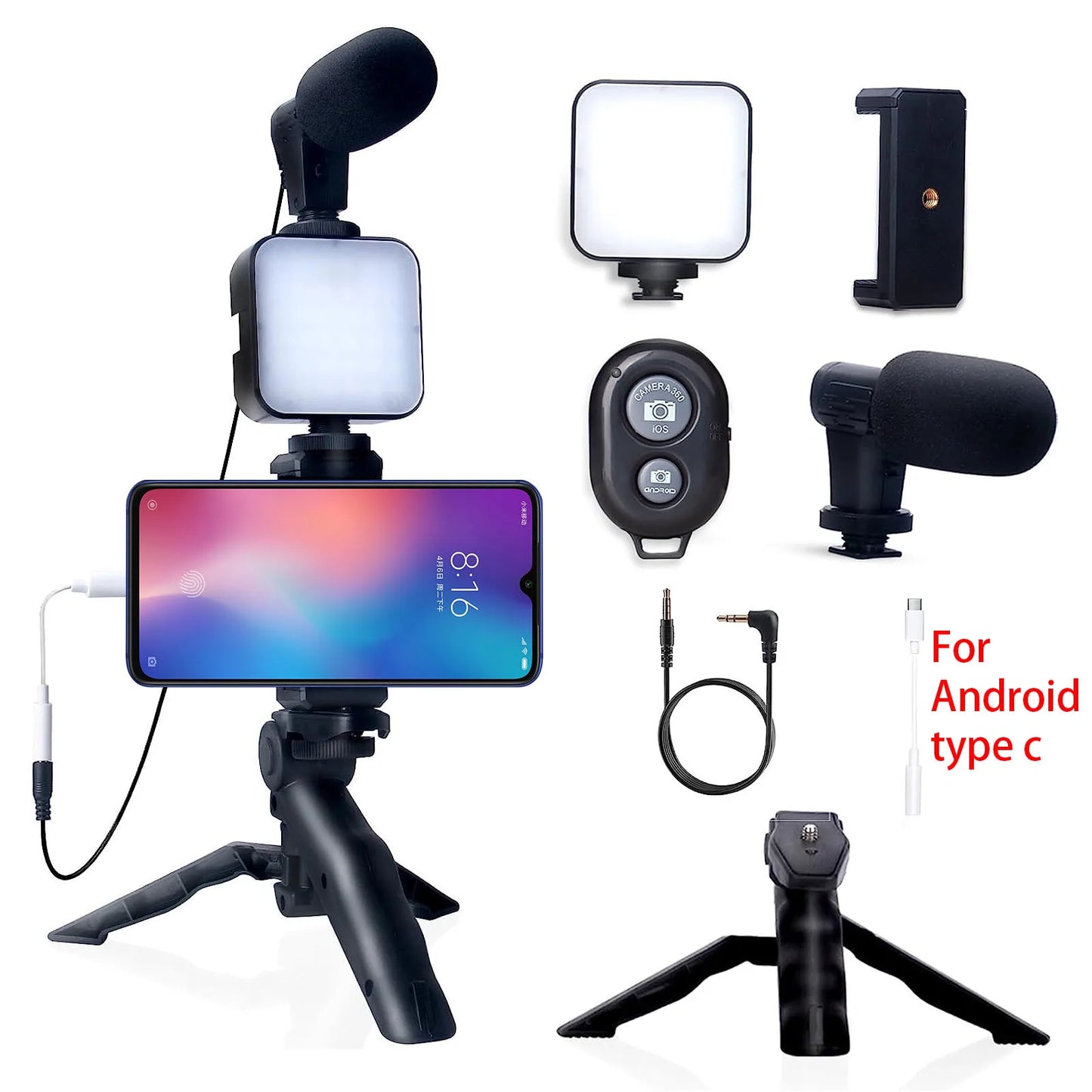 BTFOOR Smartphone Vlogging Kit with Tripod