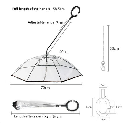 Transparent Dog Umbrella Leash