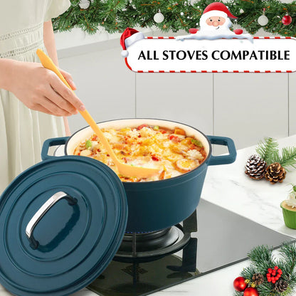 Blue Enamel Cast Iron Dutch Oven