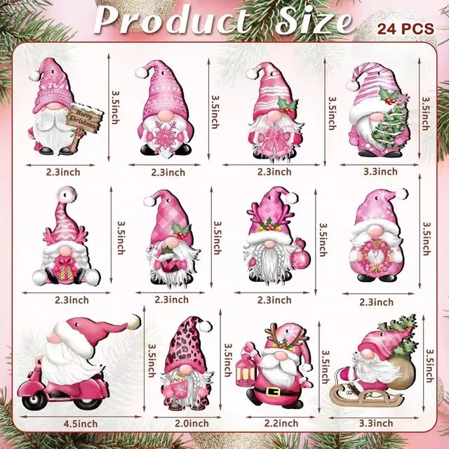 Wooden Christmas Gnome Ornament Set