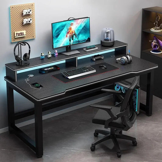 OLOEY European Black Metal Computer Desk