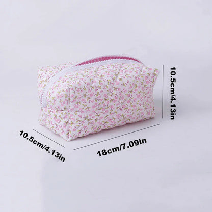 Floral Quilted Makeup Organizer