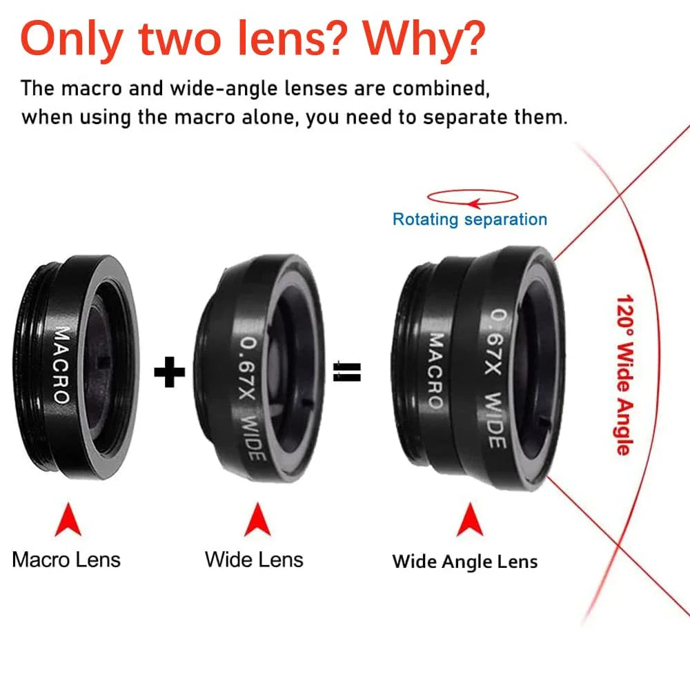 3-in-1 Fisheye Phone Lens