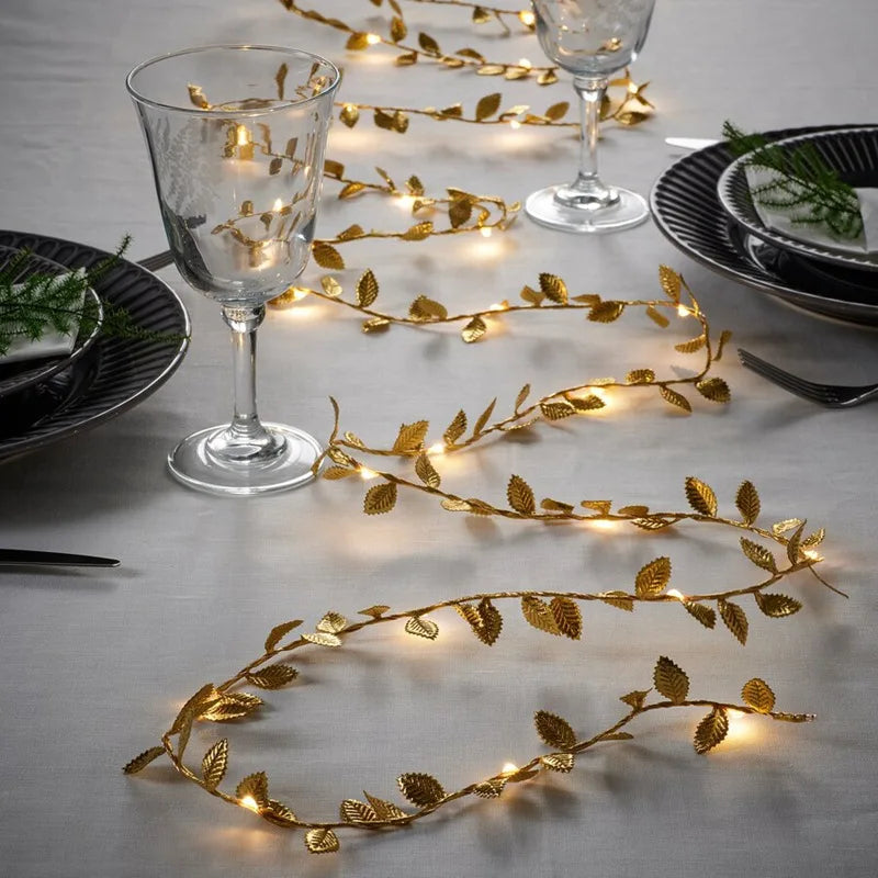 Golden Leaves LED Fairy Lights