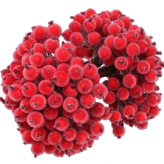 Artificial Frosted Christmas Berry Stems