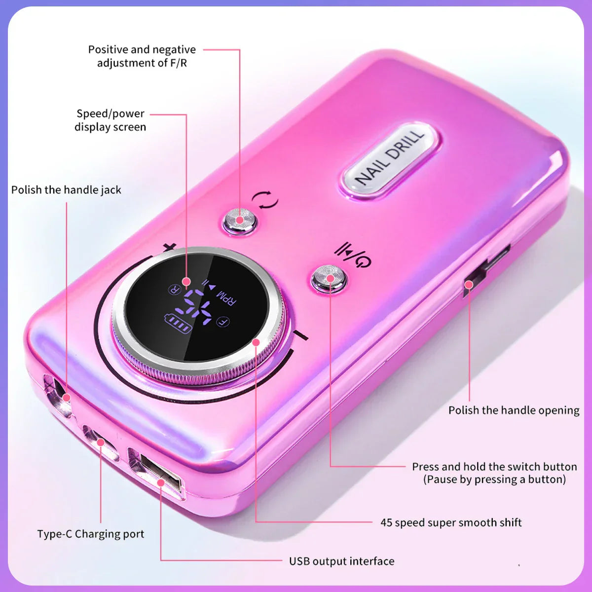 Portable Electric Nail Drill Machine