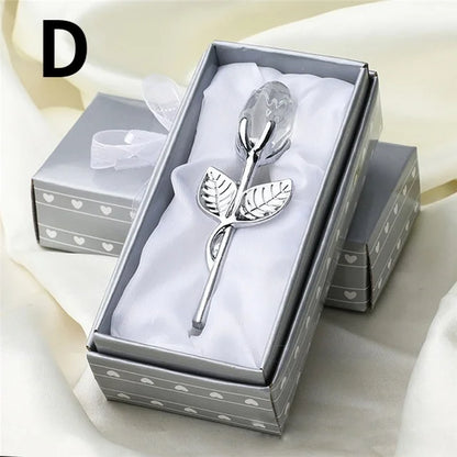 Crystal Glass Rose Figurine