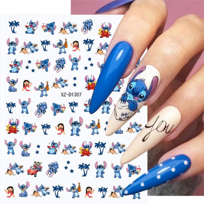12Sheet Cartoon Stitch Nail Stickers