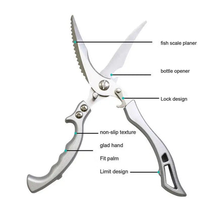 Anti-Slip Chicken Cutting Scissors (stainless steel )