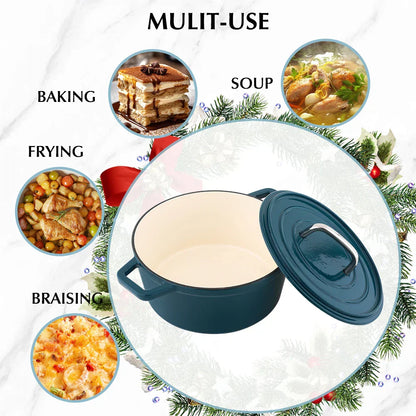 Blue Enamel Cast Iron Dutch Oven