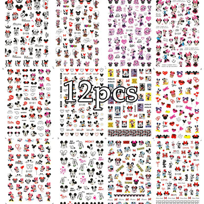 12Sheet Cartoon Stitch Nail Stickers