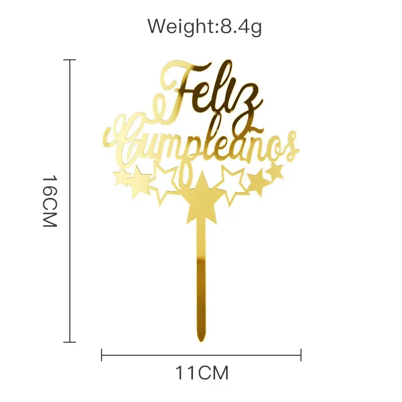 Spanish Feliz Cumpleaños Cake Topper