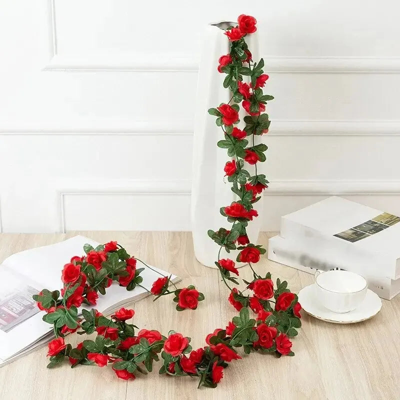 Silk Rose Flower Vine Garland