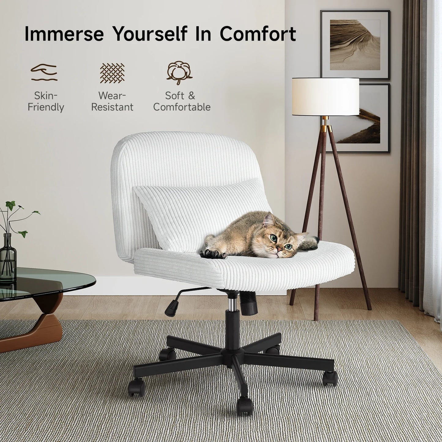 ONBRILL Massage Cross-Leg Office Chair
