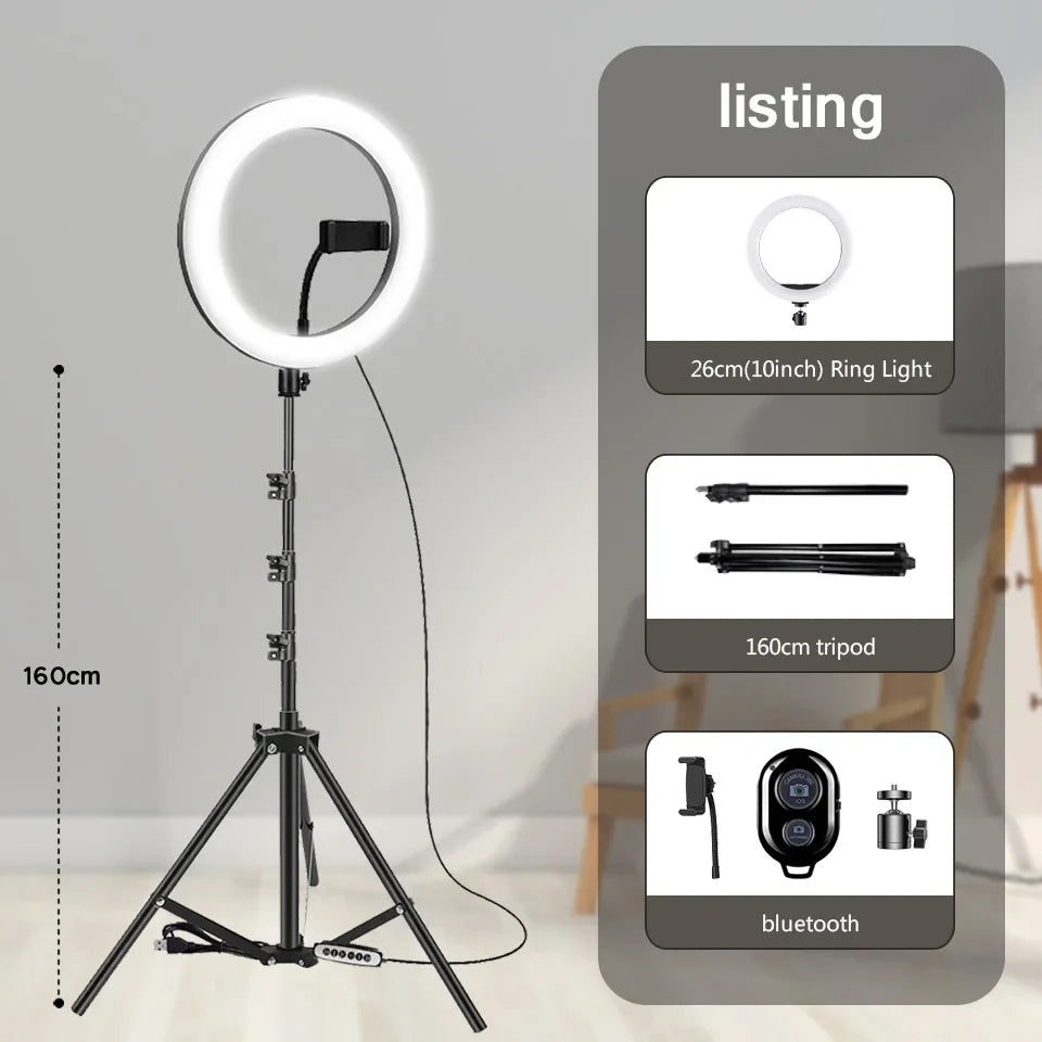 BAODELI 10" Dimmable LED Ring Light