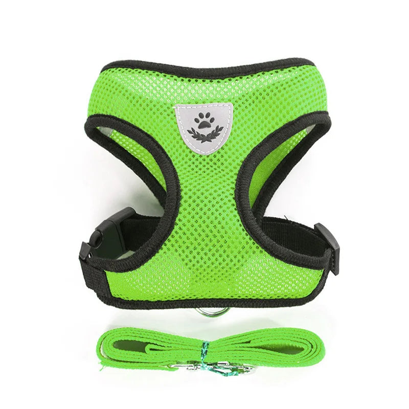 Breathable Mesh Pet Harness Set