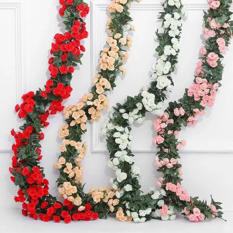 Silk Rose Flower Vine Garland