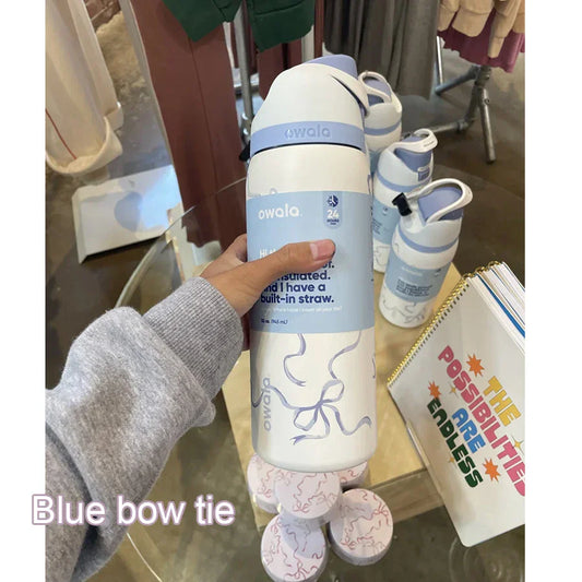 Owala FreeSip Blue Bow Tie Bottle