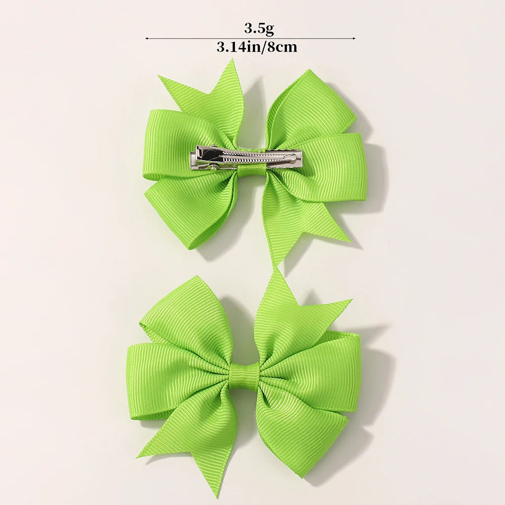 Colorful Bow Hair Clip Set