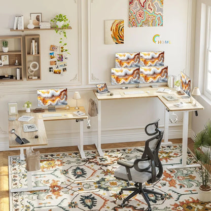 HUANZHUANG L-Shaped Adjustable Standing Desk