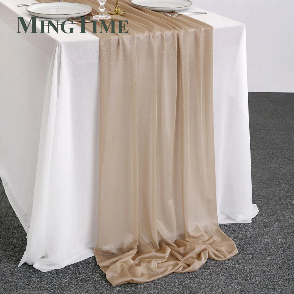 Blue Sheer Chiffon Table Runner