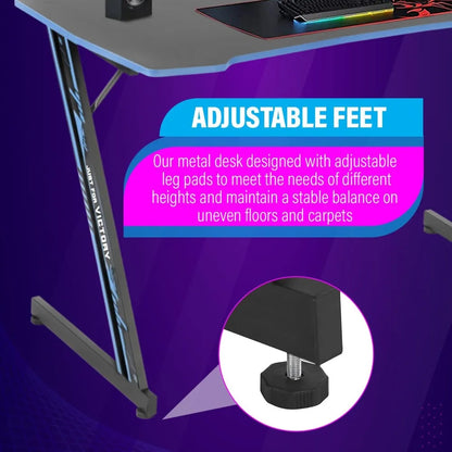 ZUIYU 47-Inch Z-Shaped Gaming Desk