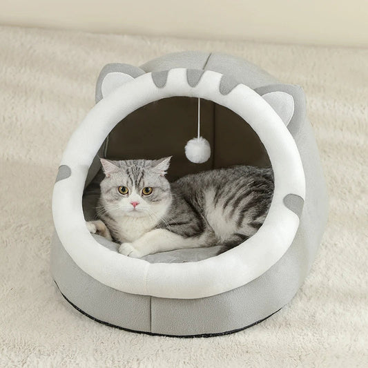 Warm Cozy Cat Cave Bed