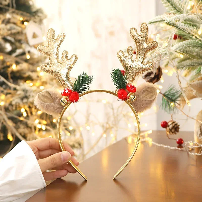 Glitter Reindeer Antler Christmas Headband