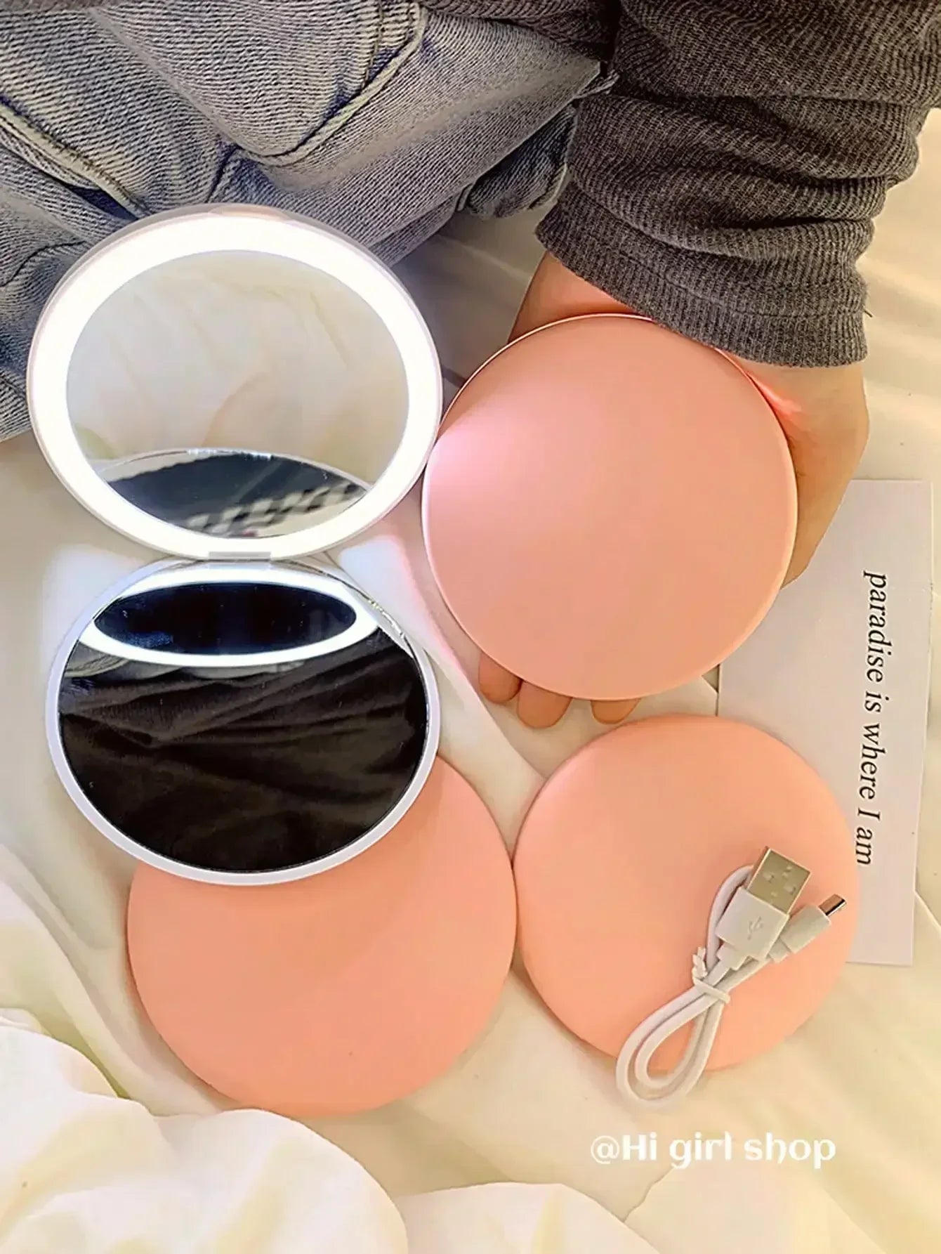 LED Foldable Pocket Makeup Mirror