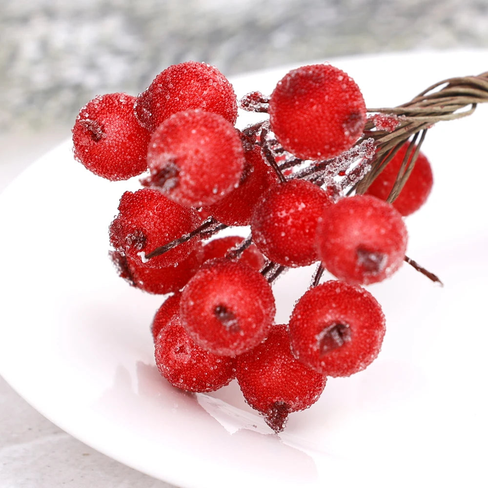 Artificial Frosted Christmas Berry Stems