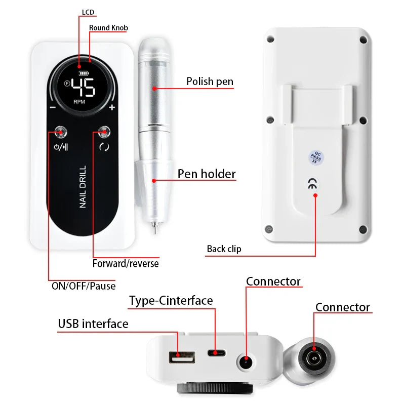Portable Professional Electric Nail Drill