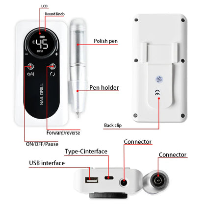 Portable Professional Electric Nail Drill