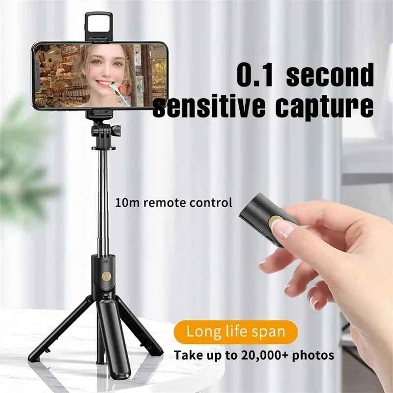 Wireless Selfie Stick Tripod with Light