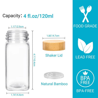 12-Piece Glass Spice Jar Set