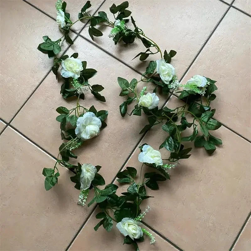 White Artificial Flower Garland