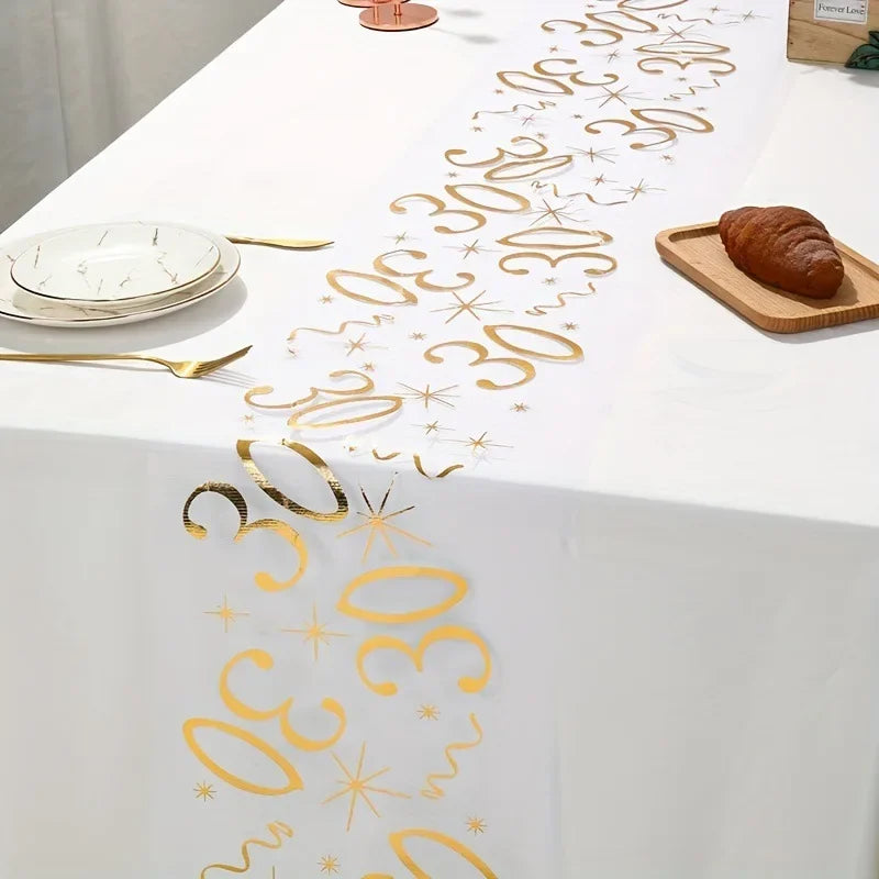 Gold Birthday Party Table Runner