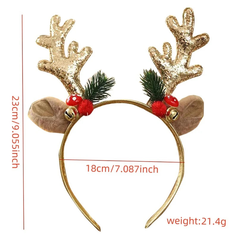 Glitter Reindeer Antler Christmas Headband