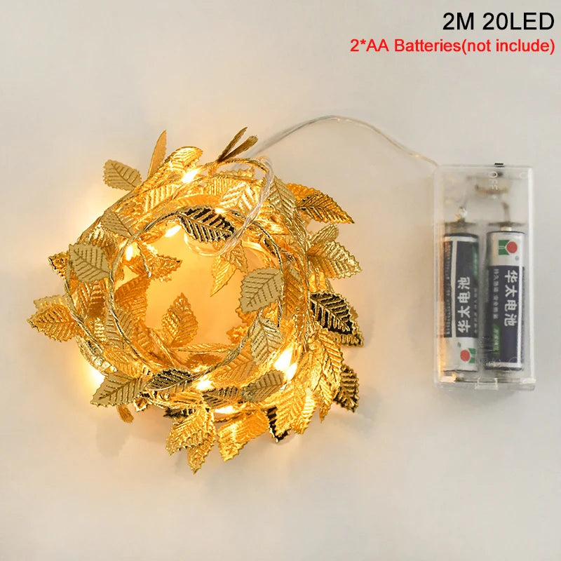 Golden Leaves LED Fairy Lights
